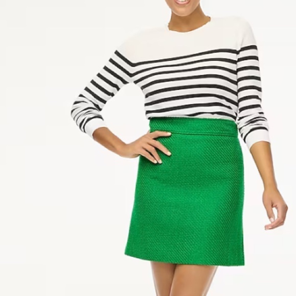 J crew Tweed A-line skirt Green Picnic Tweed Comb